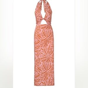 Backless Pink and Orange Dress